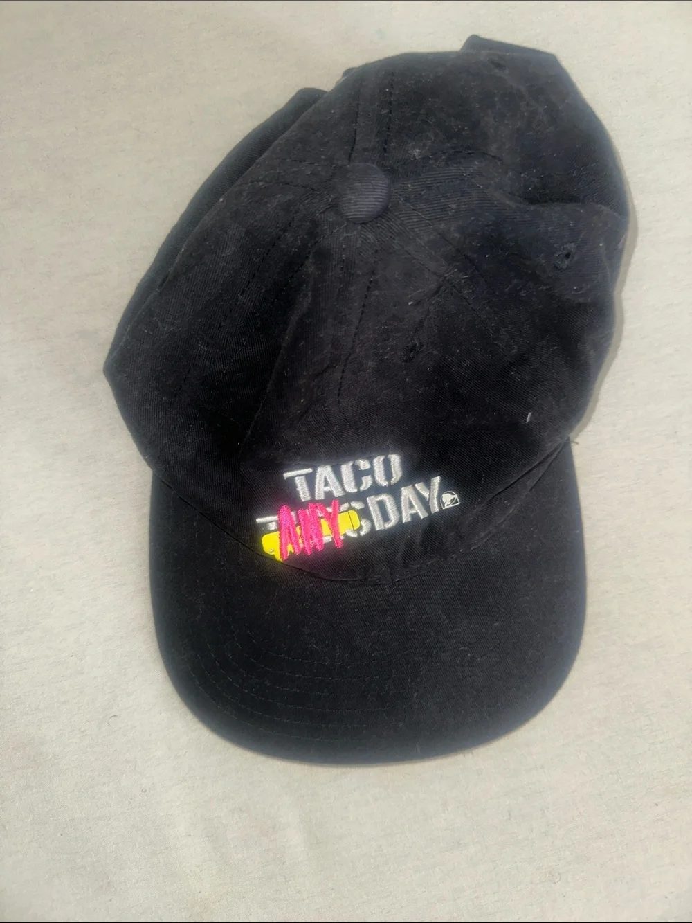 Unisex Black 'Taco Any Day' Embroidered Baseball Cap